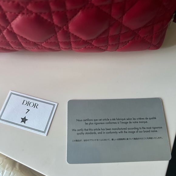 New DIOR Caro Lambskin Pouch ✨ Raspberry Lambskin - Picture 6 of 9